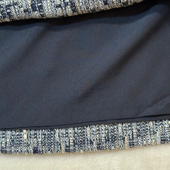 New Talbots Tweed A-Line Skirt sz 14P Navy blue cream Tweed Skirt - Picture 7 of 8